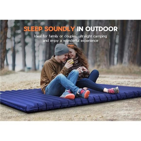 Double Sleeping Pad,Extra Thick 3.75in Camping Mattress 2 Person,Queen Size - Picture 4 of 6